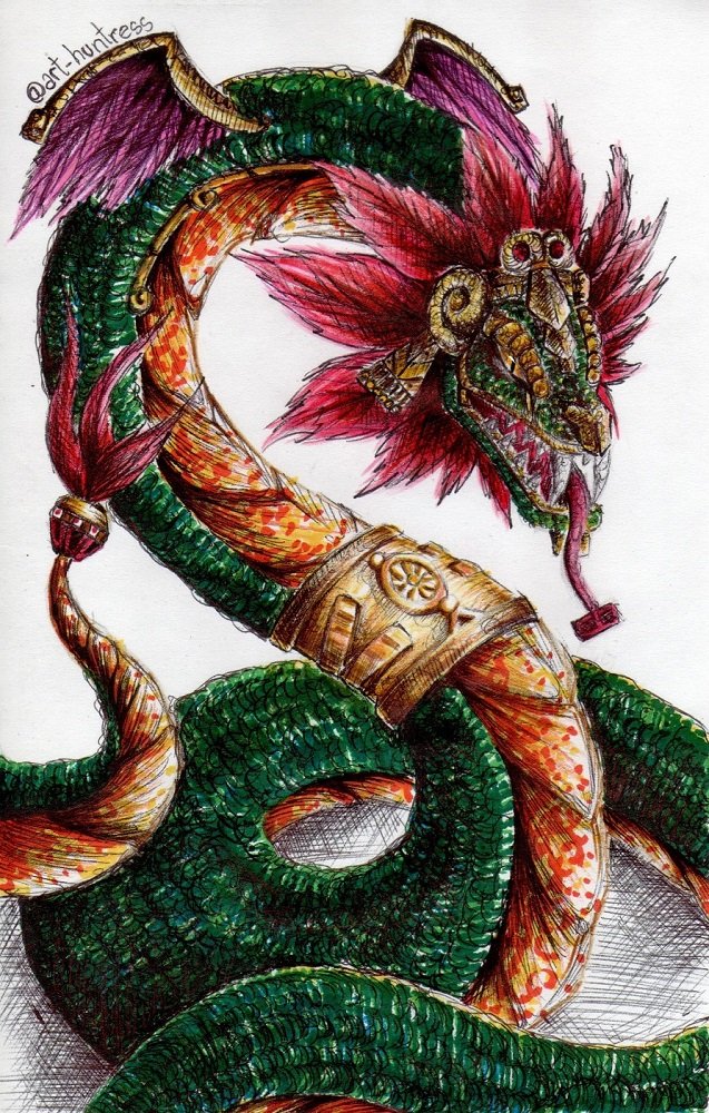 Feathered Serpent Quetzalcoatl Drawing Quetzalcoatl Tagg By Verreaux